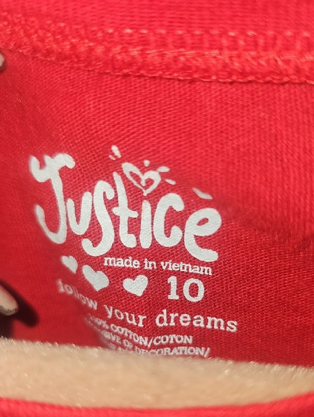 Justice Girls Red Short Sleeve Emoji Flag Graphic Tee Size 10